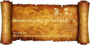 Wendrinszky Krisztián névjegykártya